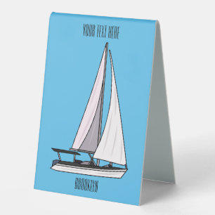Sailboat cartoon illustration