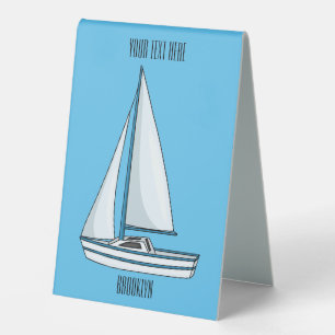 Sailboat cartoon illustration