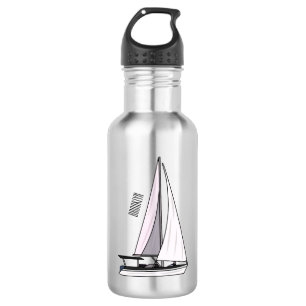Sailboat cartoon illustration 532 ml water bottle