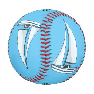 Sailboat cartoon illustration baseball