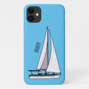 Sailboat cartoon illustration iPhone 11 case