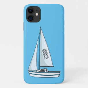 Sailboat cartoon illustration iPhone 11 case