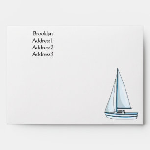 Sailboat cartoon illustration envelope