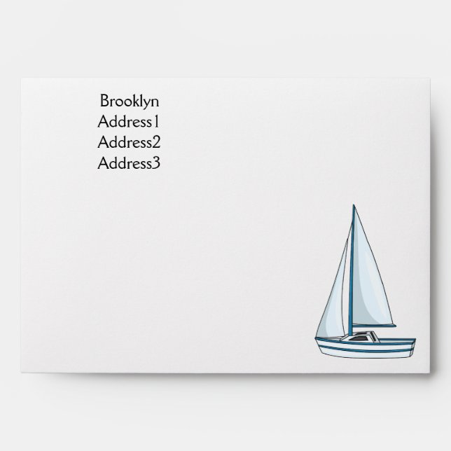 Sailboat cartoon illustration envelope (Front)