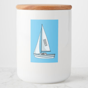 Sailboat cartoon illustration food label