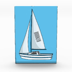 Sailboat cartoon illustration photo block