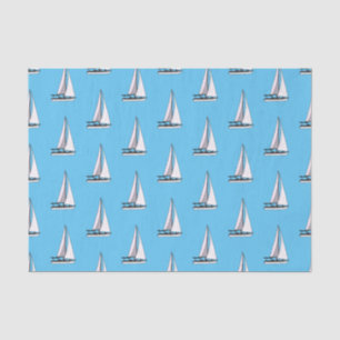 Sailboat cartoon illustration tissue paper