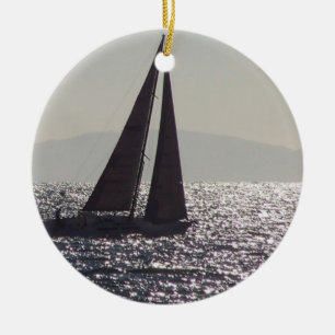 Sailboat & Catalina Island Ornament