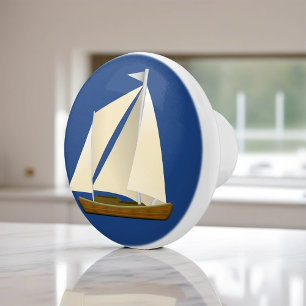 Sailboat Ceramic Knob