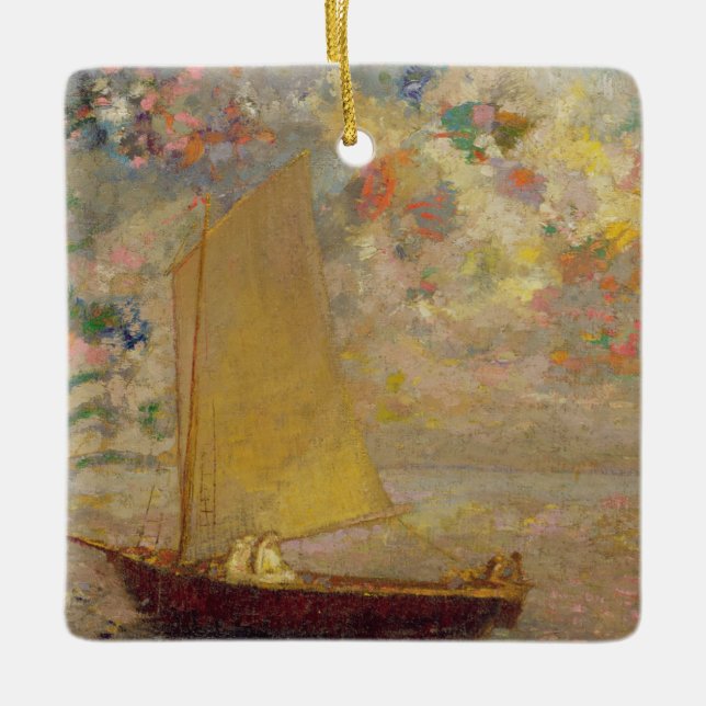 Sailboat Ceramic Ornament (Front)