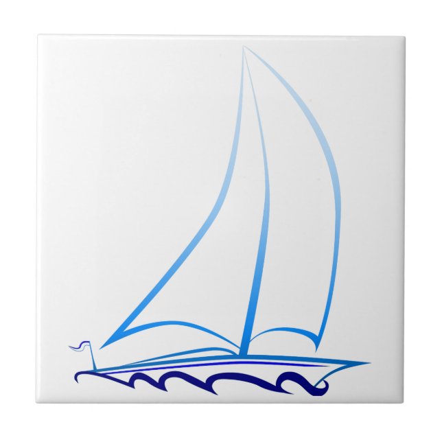 Sailboat Ceramic Tile (Front)