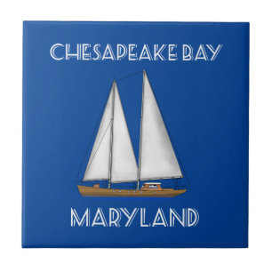 Sailboat Chesapeake Bay Maryland Ceramic Tile