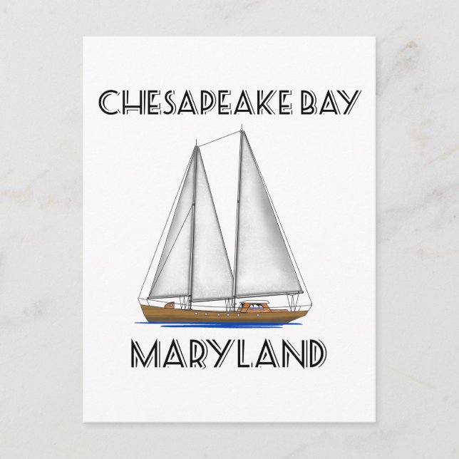 Sailboat Chesapeake Bay Maryland Postcard (Front)