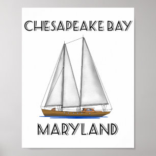 Sailboat Chesapeake Bay Maryland Poster