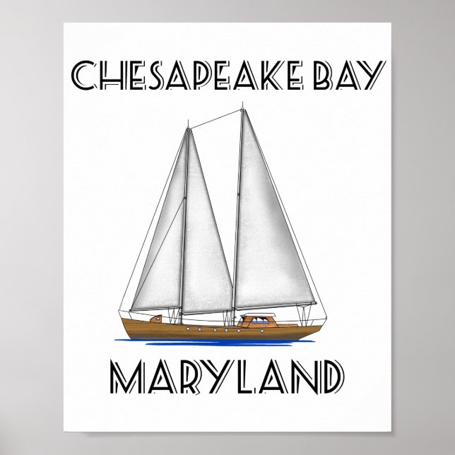 Sailboat Chesapeake Bay Maryland Poster (Front)