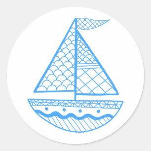 Sailboat Classic Round Sticker