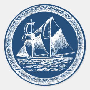 Sailboat Classic Round Sticker