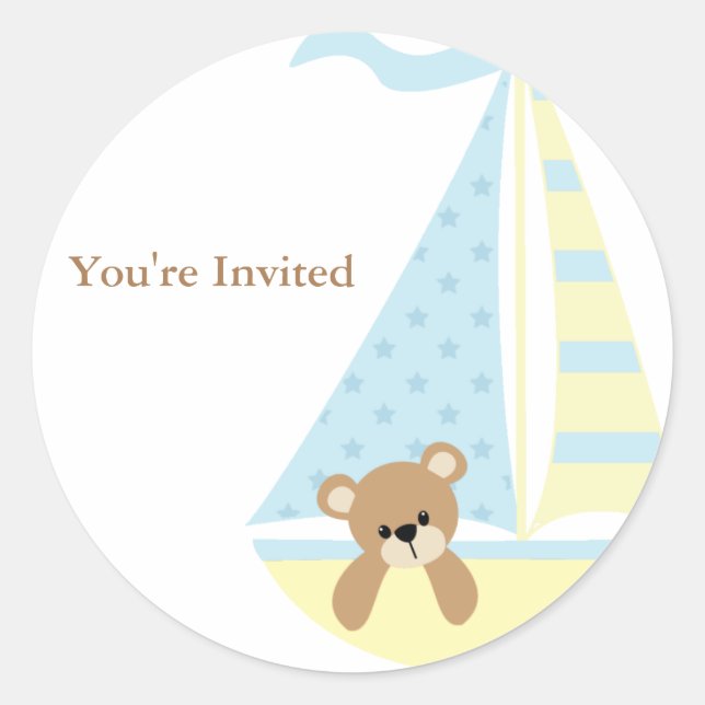 Sailboat Classic Round Sticker (Front)