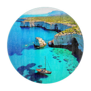 Sailboat Cliffside Sanctuary Art Cutting Board