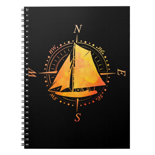 Sailboat Compass Sailing Notebook (Front)