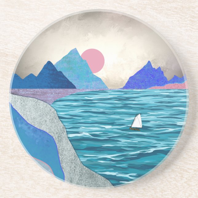 Sailboat Cove Landscape Coaster (Front)