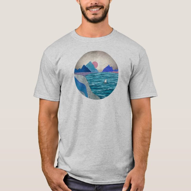 Sailboat Cove Landscape T-Shirt (Front)