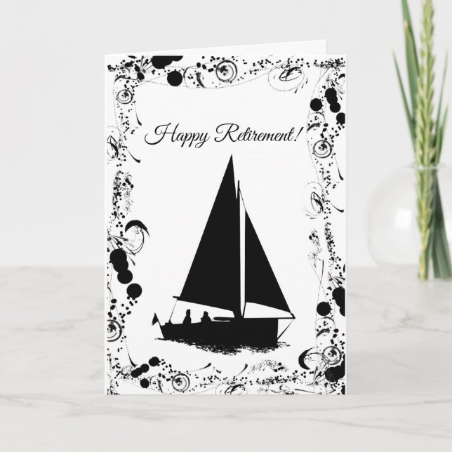 Sailboat Custom Retirement Greeting Card (Front)