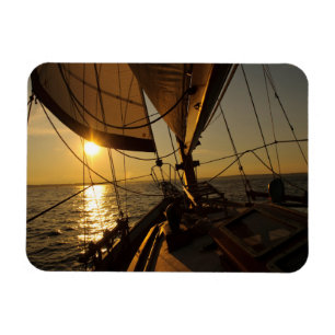 Sailboat Deck, Heading Into Setting Sun Magnet