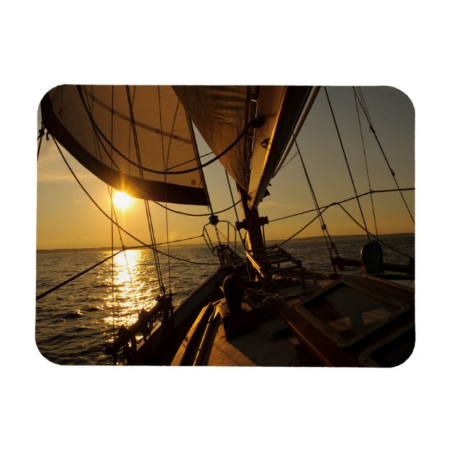 Sailboat Deck, Heading Into Setting Sun Magnet (Horizontal)