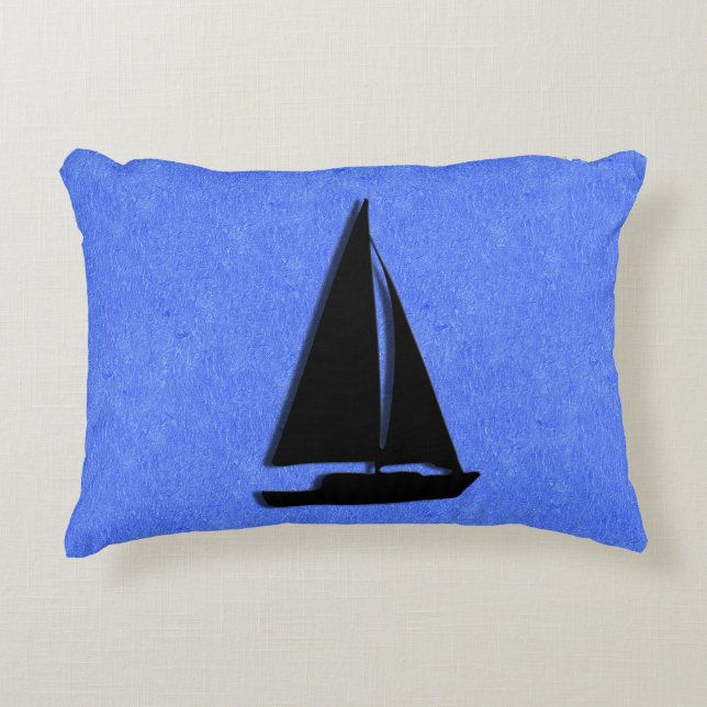 Sailboat Decorative Cushion (Front)