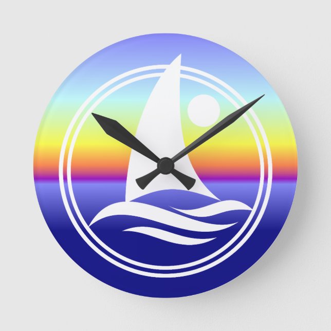 Sailboat Design Round Clock (Front)