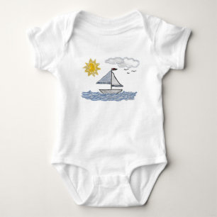 Sailboat Dimensional Baby Bodysuit