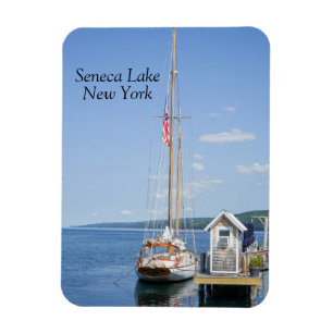 Sailboat docked in Seneca Lake Magnet