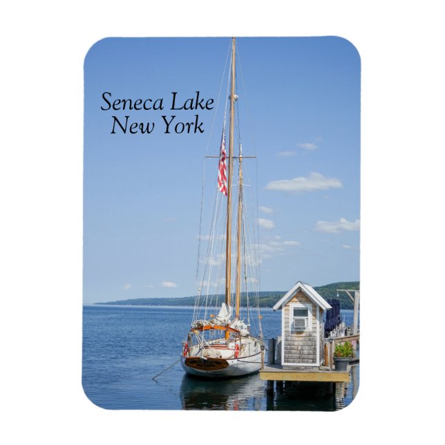 Sailboat docked in Seneca Lake Magnet (Vertical)