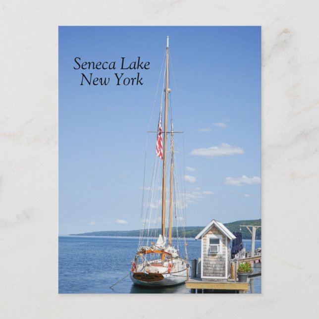 Sailboat docked in Seneca Lake Postcard (Front)