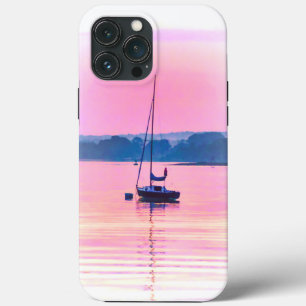 Sailboat floating in early morning light. Case-Mat iPhone 13 Pro Max Case