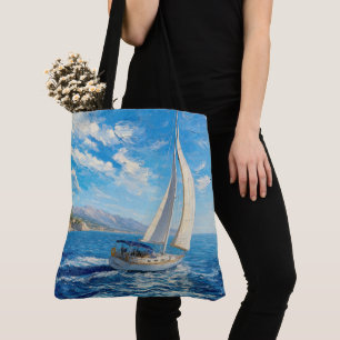 Sailboat Impasto Painting  Tote Bag