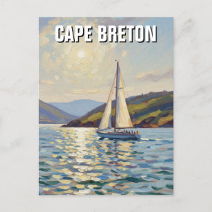 Sailboat in Cape Breton Island Canada Postcard