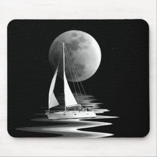 Sailboat In Moonlight Mouse Pad