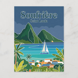 Sailboat in Soufrière, Saint Lucia Saint Lucia Postcard