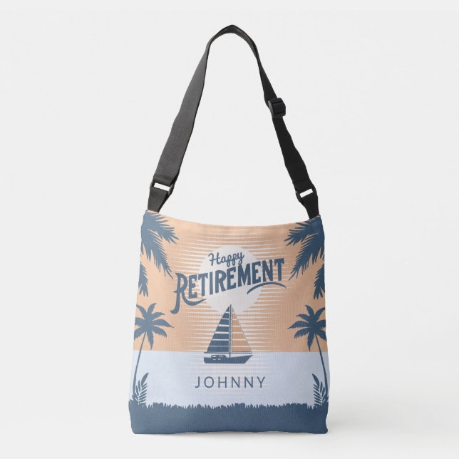 Sailboat in sunset retirement crossbody bag (Front)