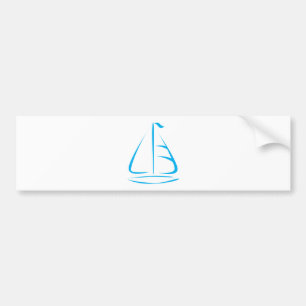 Sailboat in Swish Drawing Style Bumper Sticker