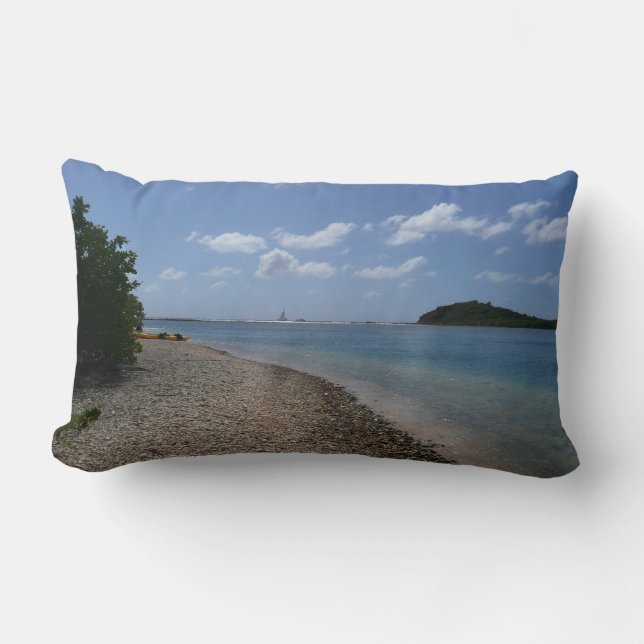 Sailboat in the Distance at St. Thomas Lumbar Cushion (Front)