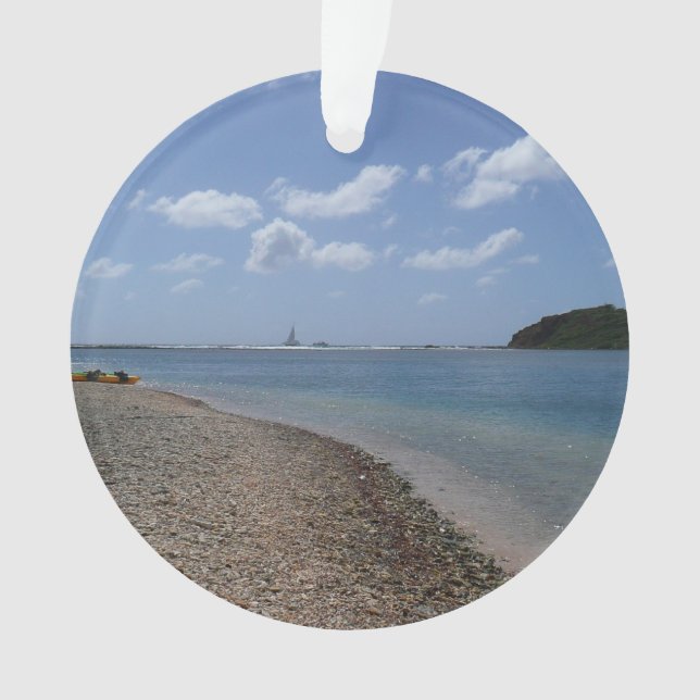 Sailboat in the Distance at St. Thomas Ornament (Front)