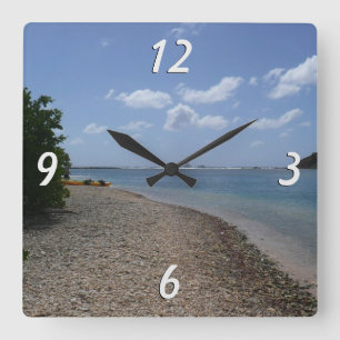 Sailboat in the Distance at St. Thomas Square Wall Clock