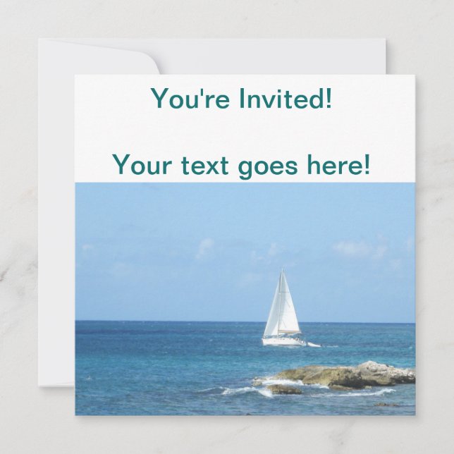 Sailboat in the Ocean Invitation (Front)