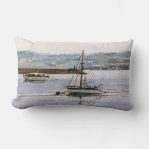 Sailboat in the Parrote (To Corunna) Lumbar Cushion