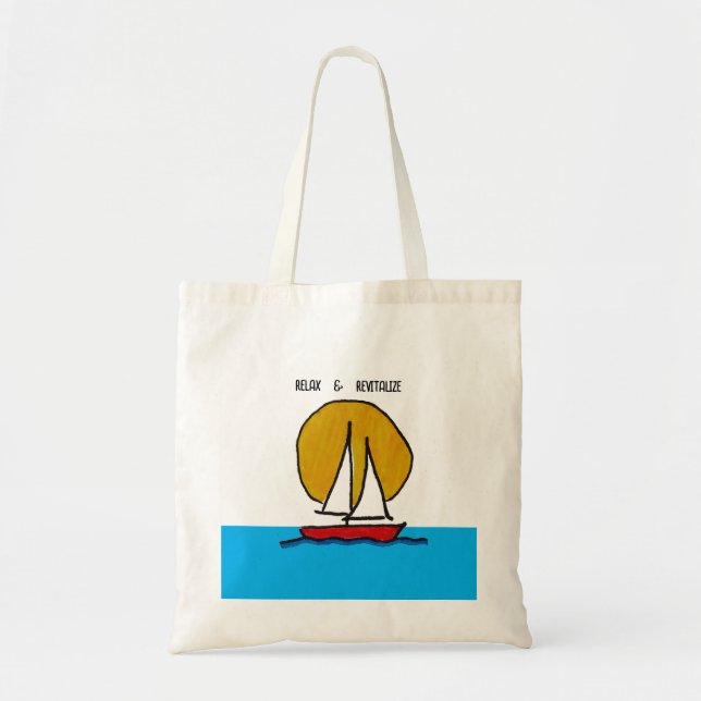 Sailboat in the Sun - Relax & Revitalise  Tote Bag (Front)