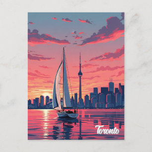 Sailboat in Toronto Canada Travel Postcard