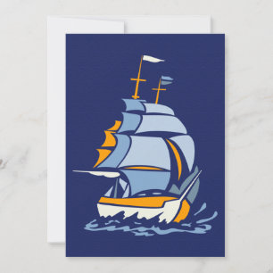 Sailboat invitation, customisable invitation